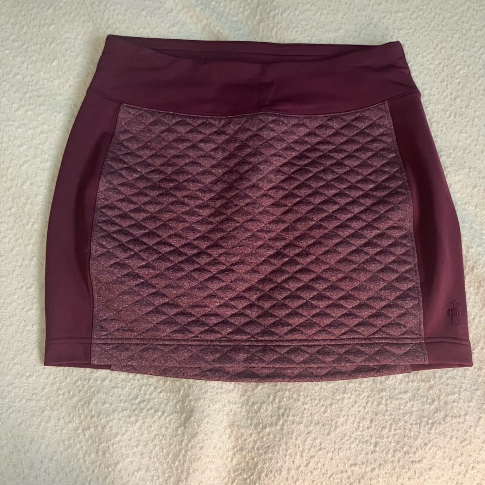 Smartwool Red Ribbed Mini Pencil Skirt Night Out